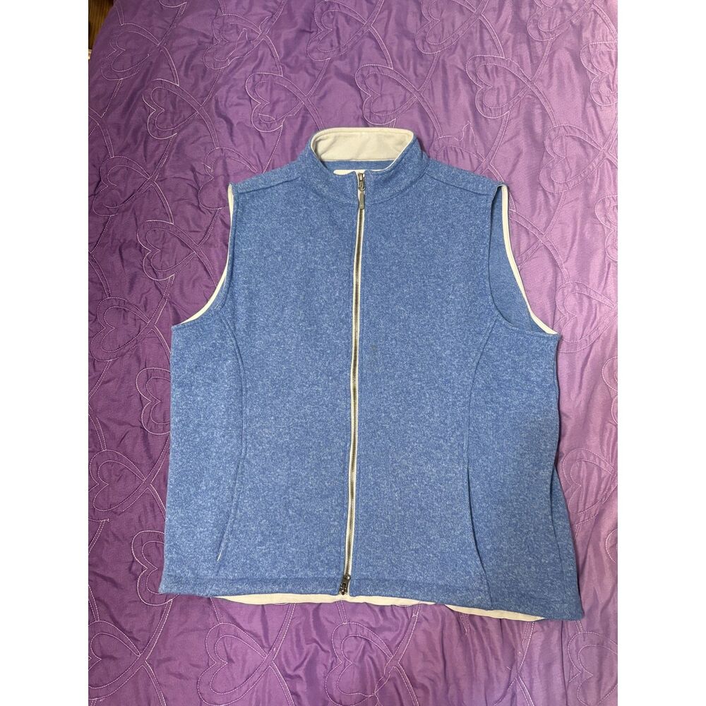 Peter Millar Crown Sport Fleece Full Zip Golf Vest Blue Men’s XL